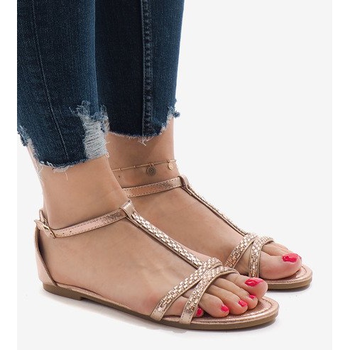 Šampaňské sandály zdobené WL017 žlutá 1