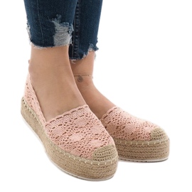 Růžové tenisky espadrilky na platformě 7801-P růžový 1