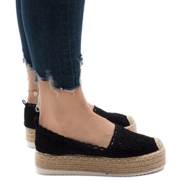 Espadrilky černé tenisky na platformě 7801-P černý 1