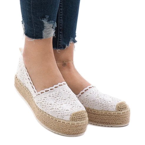 Bílé tenisky espadrilky na platformě 7801-P bílý 1