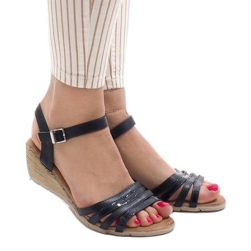 Tmavě modré klínové sandály S-260 námořnická modrá 1