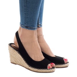 Černé klínové sandály 2894 černý 2