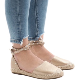 Zlaté espadrilky se sponou TH-155 zlatý 1 Zlaté espadrilky se sponou TH-155 zlatý 1