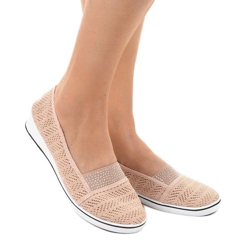 Růžové tenisky s krajkou na klínku ZH-4 růžový 2