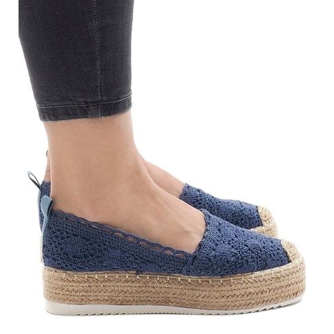Modré espadrilky na platformě 7801-P modrý 1