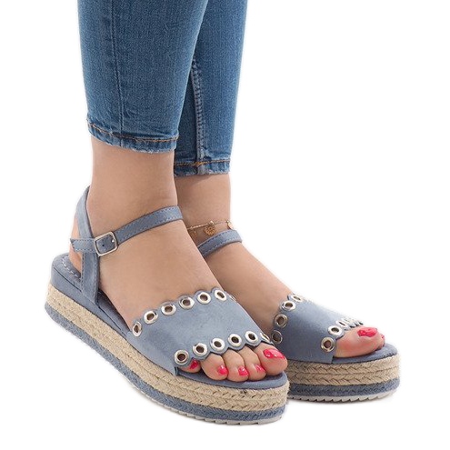 Modré sandály na platformě 99-46 modrý 2 Modré sandály na platformě 99-46 modrý 2