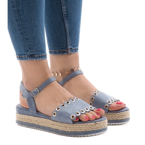 Modré sandály na platformě 99-46 modrý 1 Modré sandály na platformě 99-46 modrý 1