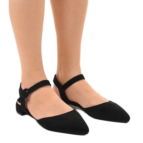 Černé sandály na baleríny 77-100 černý 1