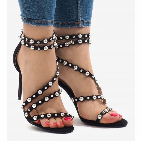 Černé sandály s hroty 8297-Y černá 2