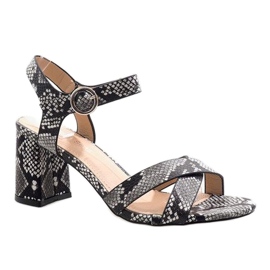 Hadí sandály na sloupku X-116 semiš černá vícebarevný 1