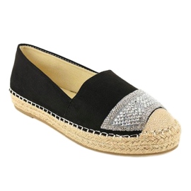 Espadrilky černé tenisky na platformě 180-6 černý 1