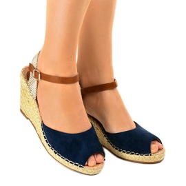 Tmavě modré klínové sandály 2895 černý 1