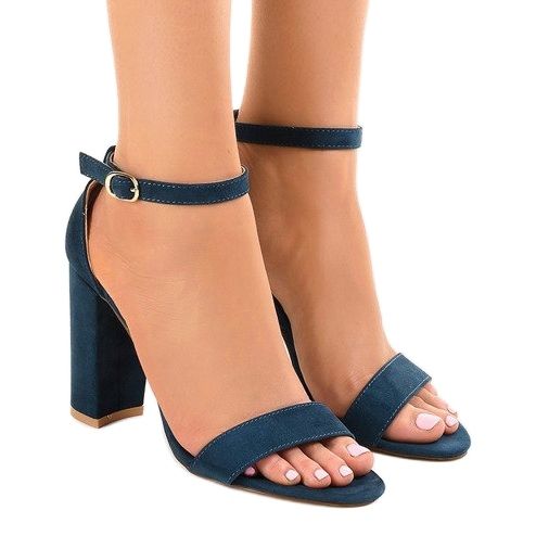Elegantní tmavě modré sandály na sloupku LA-106 námořnická modř 1