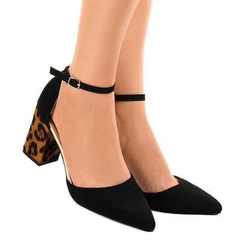 Černé semišové vysoké podpatky FR276 hnědý černá 1