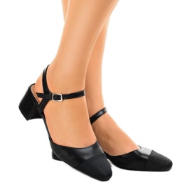 Černé lodičky na sloupku 5095 černý 1