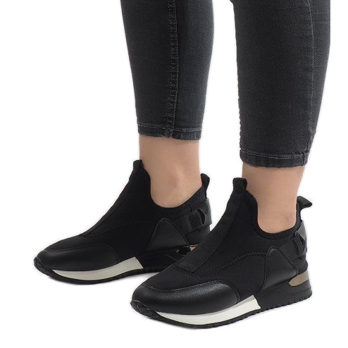 Černé tenisky vyrobené z Lycra R-403 bílý černá 1