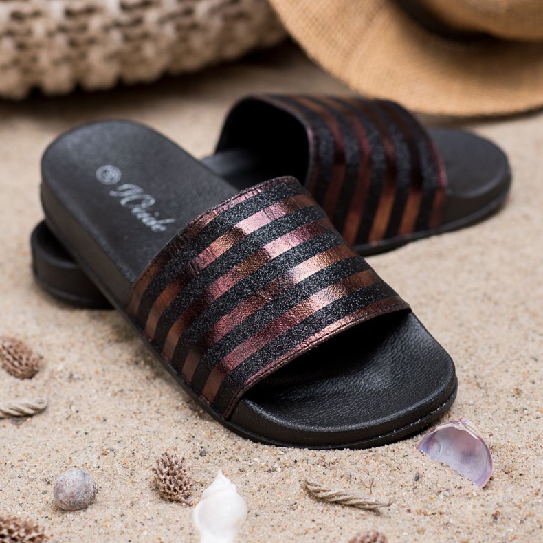 Weide Pantofle se třpytkami černá 1