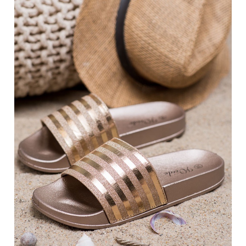 Weide Pantofle se třpytkami žlutá 2