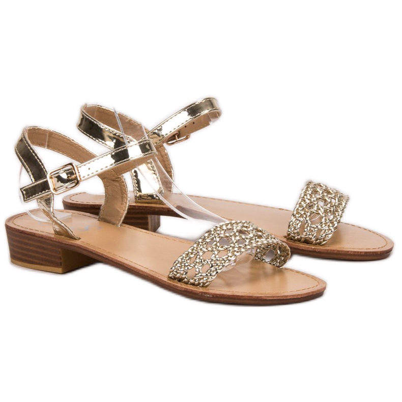 SHELOVET Sandály na vysokém podpatku žlutá 1