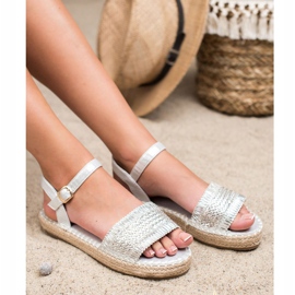 Small Swan Espadrilles Stříbrné sandály šedá 1
