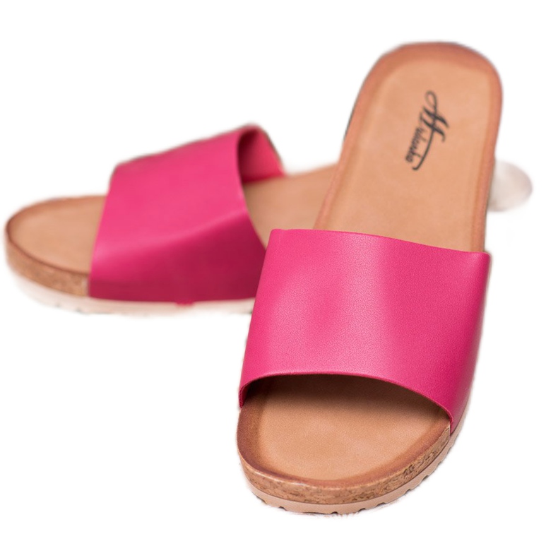 SHELOVET Pantofle Na Korkovém Klínku růžový 1