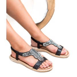 Emaks Espadrilles Nazouvací sandály černá 2