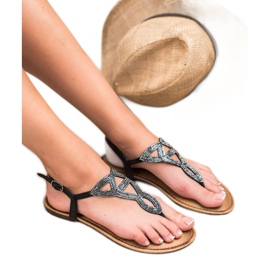 Queen Vivi Dámské ploché sandály černá 1