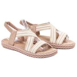 SHELOVET Pohodlné dámské sandály hnědý 1