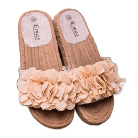 SHELOVET Béžové pantofle Espadrilles béžový 2