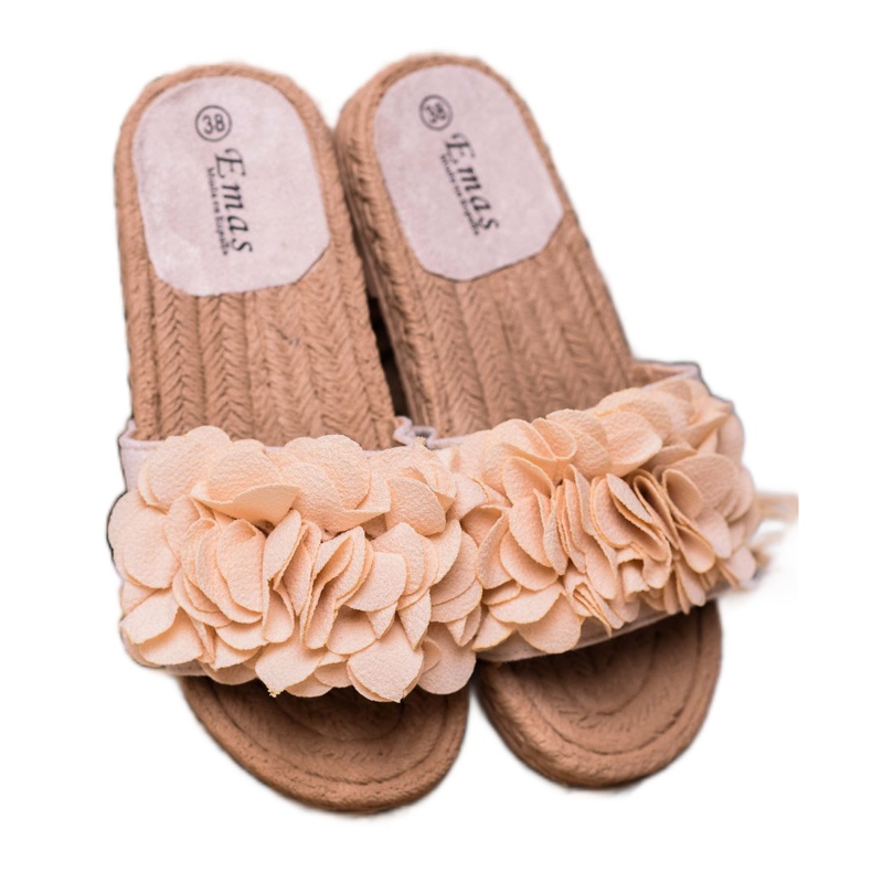 SHELOVET Béžové pantofle Espadrilles béžový 2
