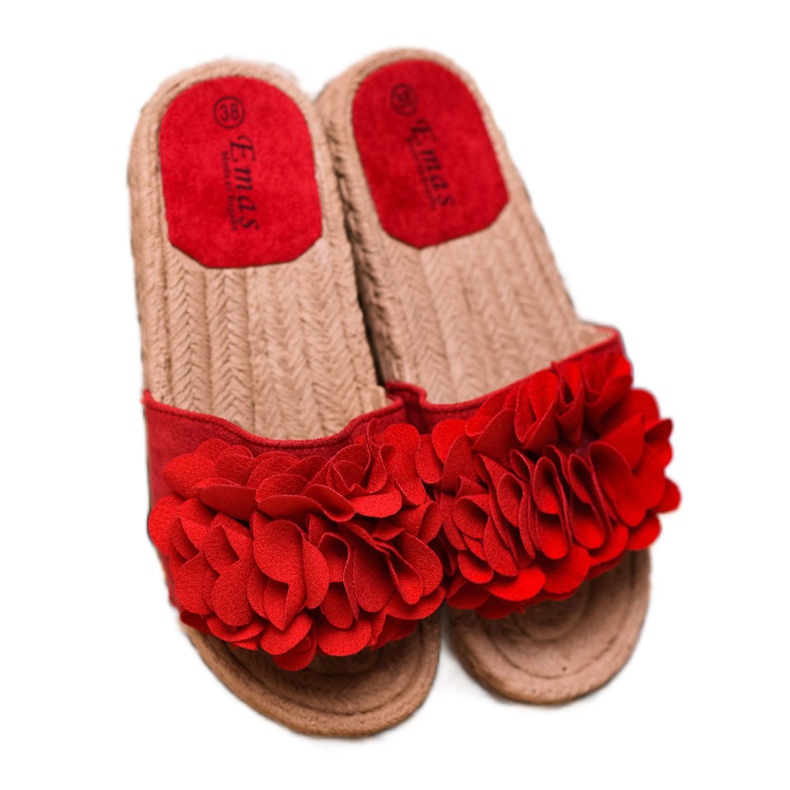 SHELOVET Červené pantofle Espadrilles červený 1