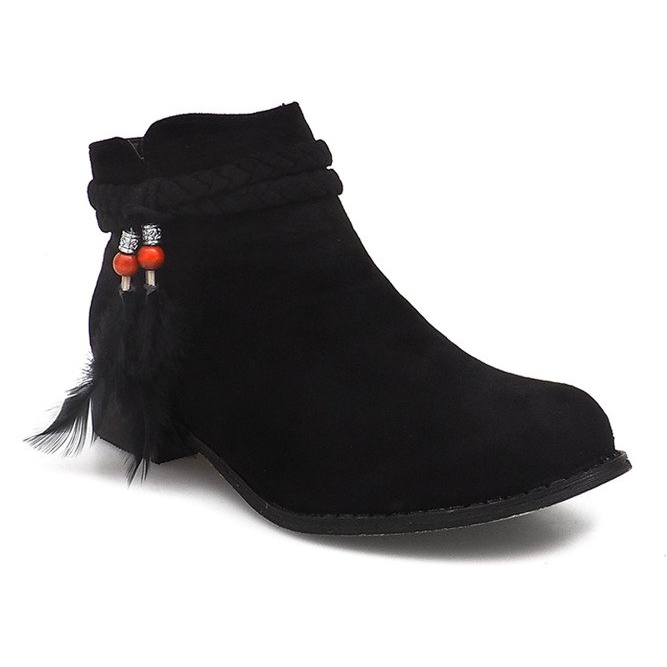 Suede Booties Jodhpur boots H1911 Black černá 2