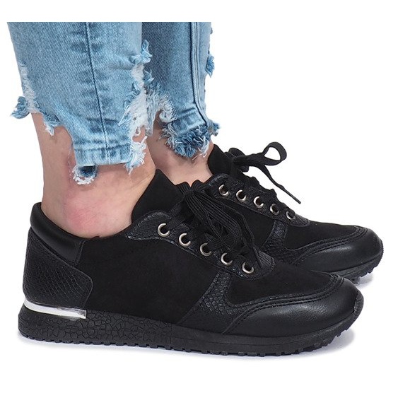 Černé sportovní lyonské tenisky černá 1