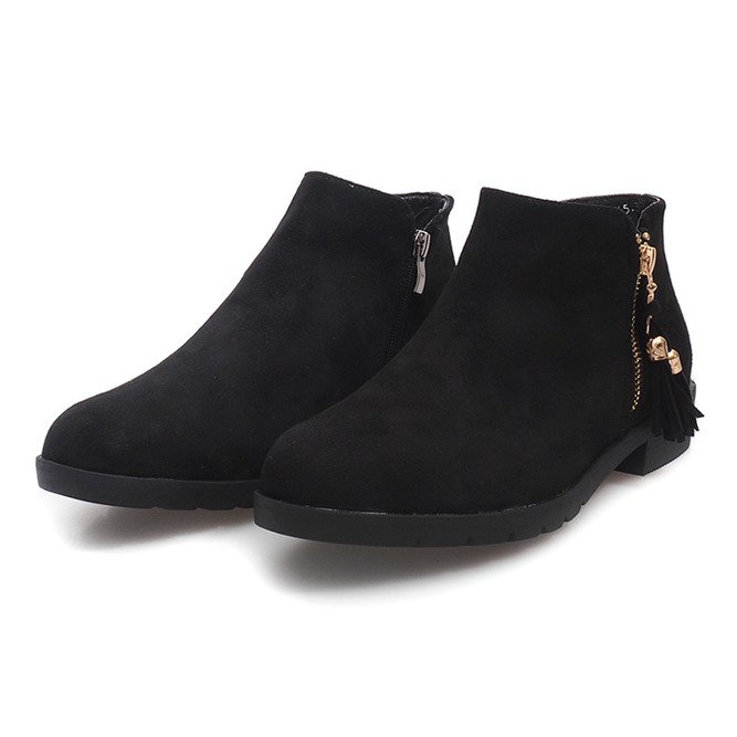 Suede Booties Jodhpur 8565 Black černá 1