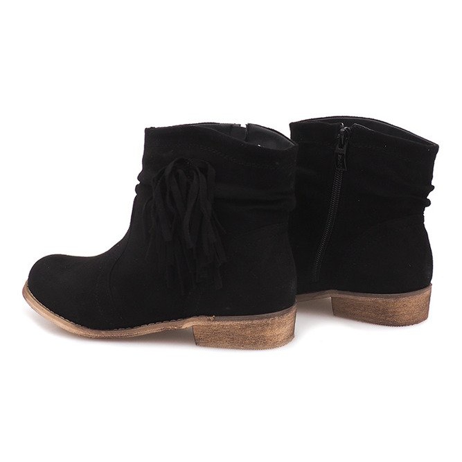 Suede Booties Jodhpur boty ZY9040 Black černá 1