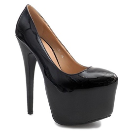 Vysoké lakované kolíky na platformě D905 černé černá 1