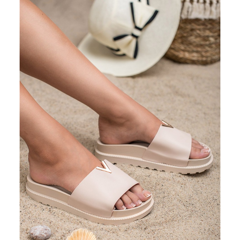 SHELOVET Pantofle Na Platformě růžový 2