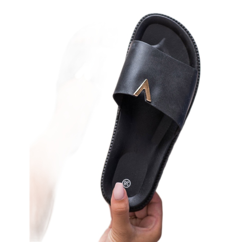 SHELOVET Pantofle Na Platformě černý 2