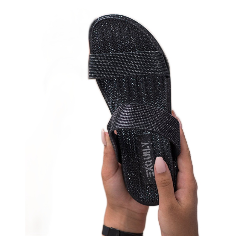 EXQUILY Módní gumové pantofle černá 1 EXQUILY Módní gumové pantofle černá 1