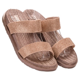 EXQUILY Módní gumové pantofle růžový 1