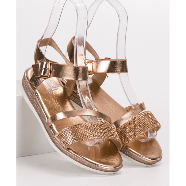 SHELOVET Módní sandály s kubickým zirkonem růžový žlutá 1 SHELOVET Módní sandály s kubickým zirkonem růžový žlutá 1