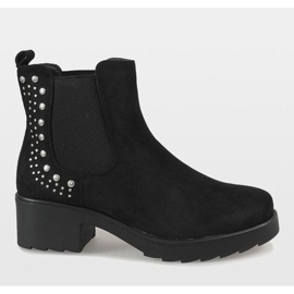 Kayla Shoes Černé zateplené boty na vysokém podpatku 88048 černá 2