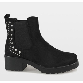 Kayla Shoes Černé zateplené boty na vysokém podpatku 88048 černý 2