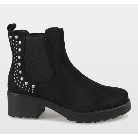 Kayla Shoes Černé zateplené boty na vysokém podpatku 88048 černý 2