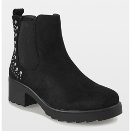 Kayla Shoes Černé zateplené boty na vysokém podpatku 88048 černý 1