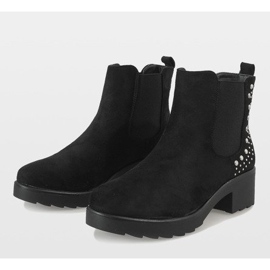 Kayla Shoes Černé zateplené boty na vysokém podpatku 88048 černá 4