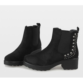 Kayla Shoes Černé zateplené boty na vysokém podpatku 88048 černá 5