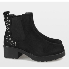 Kayla Shoes Černé zateplené boty na vysokém podpatku 88048 černá 6