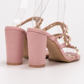 SDS Rockové sandály na vysokých podpatcích růžový 2