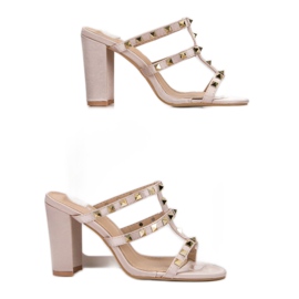 SDS Rockové sandály na vysokých podpatcích hnědý 2